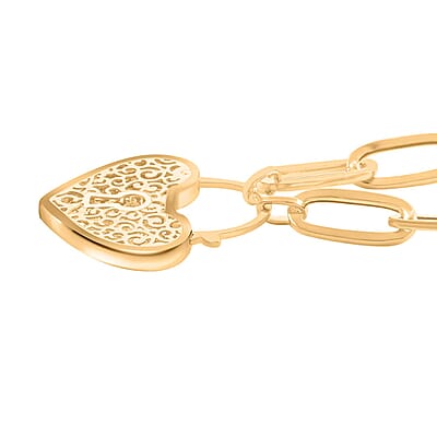 Cuore Paperclip Italian 10K Yellow Gold Necklace 20 Inches 6.50 Grams