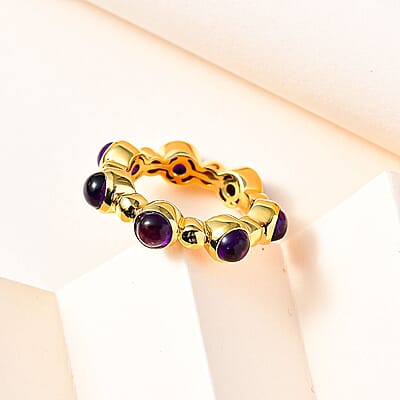 African Amethyst 4.90 ctw Ring in Vermeil YG Over Sterling Silver (Size 6.5)