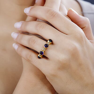 African Amethyst 4.90 ctw Ring in Vermeil YG Over Sterling Silver (Size 6.5)