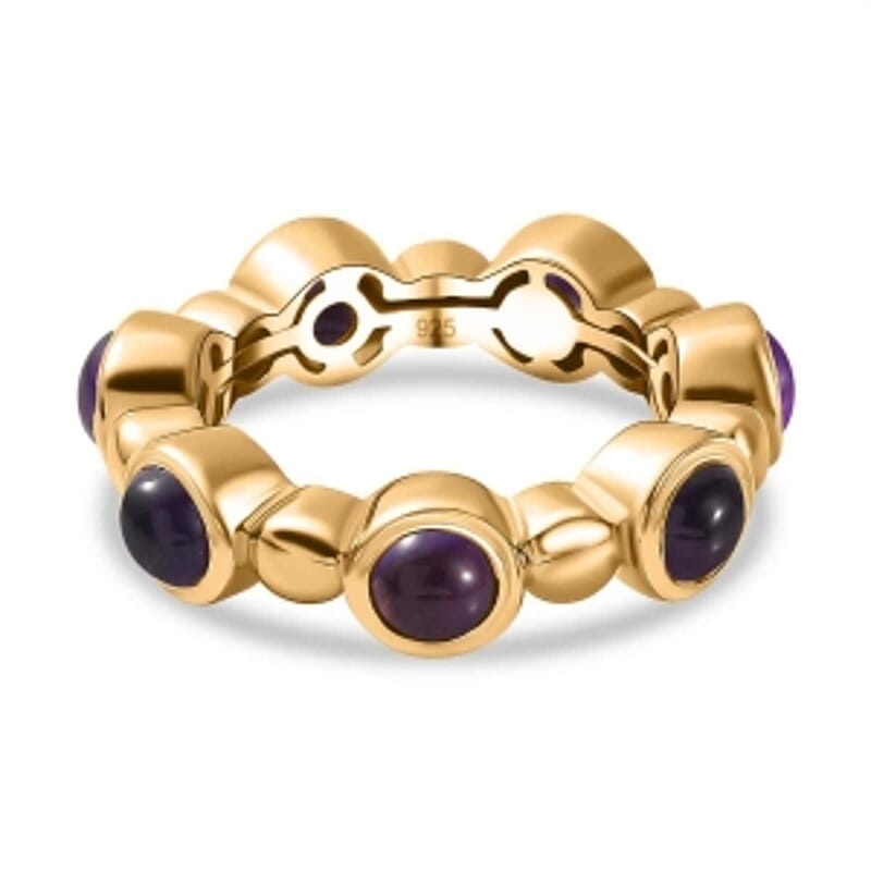 African Amethyst 4.38 ctw Ring in Vermeil Yellow Gold Over Sterling Silver (Size 11.5)