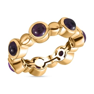 African Amethyst 4.38 ctw Ring in Vermeil Yellow Gold Over Sterling Silver (Size 11.5)