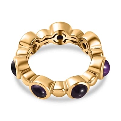 African Amethyst 4.38 ctw Ring in Vermeil Yellow Gold Over Sterling Silver (Size 11.5)