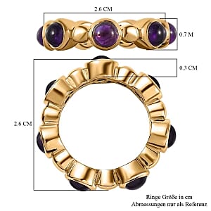 African Amethyst 4.38 ctw Ring in Vermeil Yellow Gold Over Sterling Silver (Size 11.5)