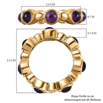 African Amethyst 4.38 ctw Ring in Vermeil Yellow Gold Over Sterling Silver (Size 11.5)