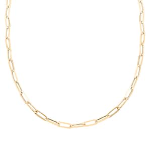 Stiletto Paperclip Italian 10K Yellow Gold Chain Necklace 18-20 Inches 4.17 Grams