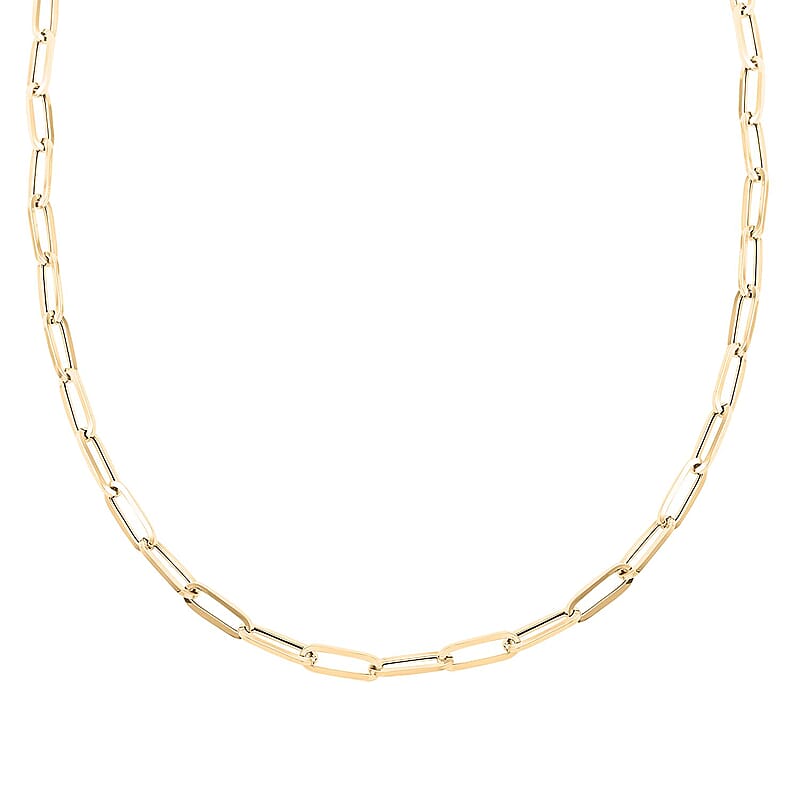 Stiletto Paperclip Italian 10K Yellow Gold Chain Necklace 18-20 Inches 4.17 Grams