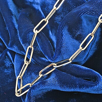 Stiletto Paperclip Italian 10K Yellow Gold Chain Necklace 18-20 Inches 4.17 Grams