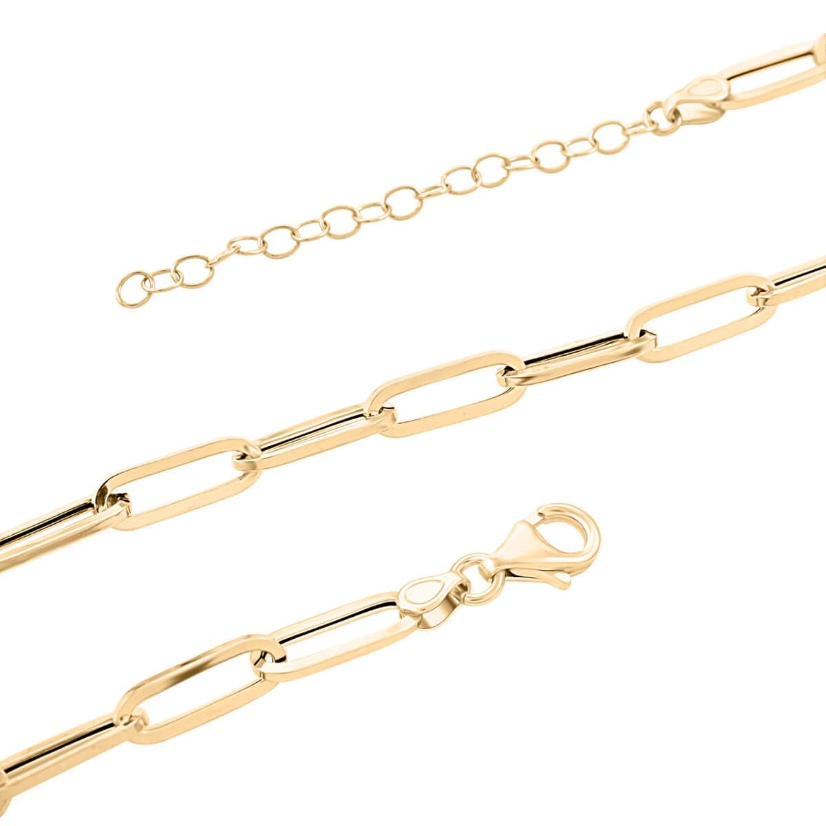 Stiletto Paperclip Italian 10K Yellow Gold Chain Necklace 18-20 Inches 4.17 Grams image number 2