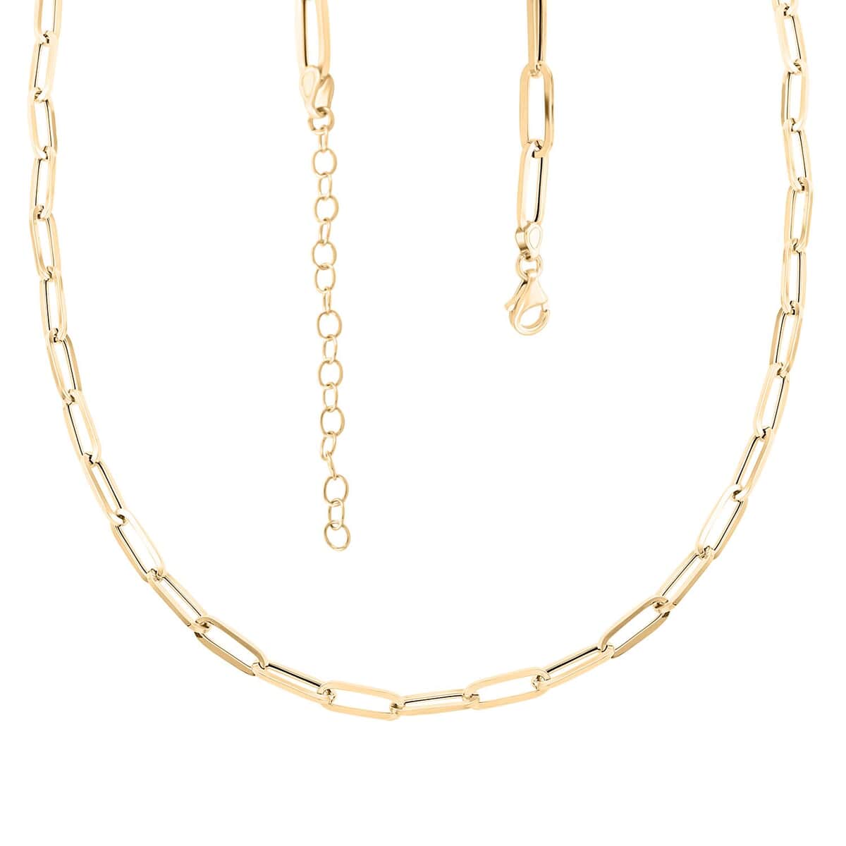 Stiletto Paperclip Italian 10K Yellow Gold Chain Necklace 18-20 Inches 4.17 Grams image number 3
