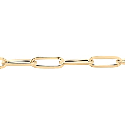 Stiletto Paperclip Italian 10K Yellow Gold Chain Bracelet (7.00-8.0In) 2.21 Grams