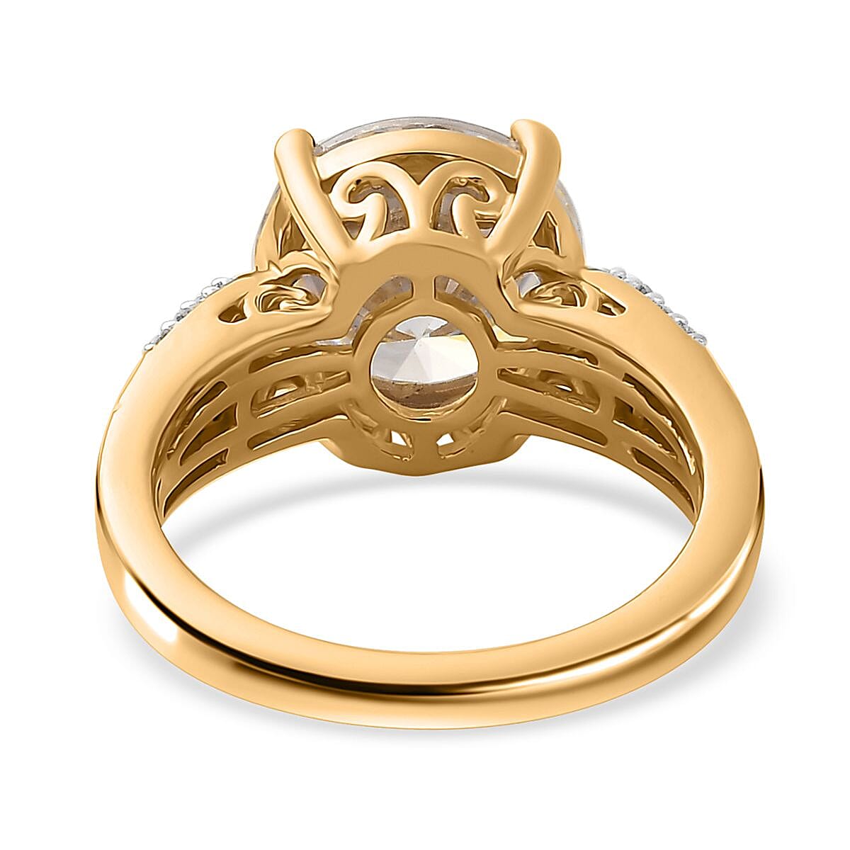 D'Joy Strontium Titanate and Moissanite Ring in Vermeil Yellow Gold Over Sterling Silver (Size 8.0) 6.10 ctw image number 5