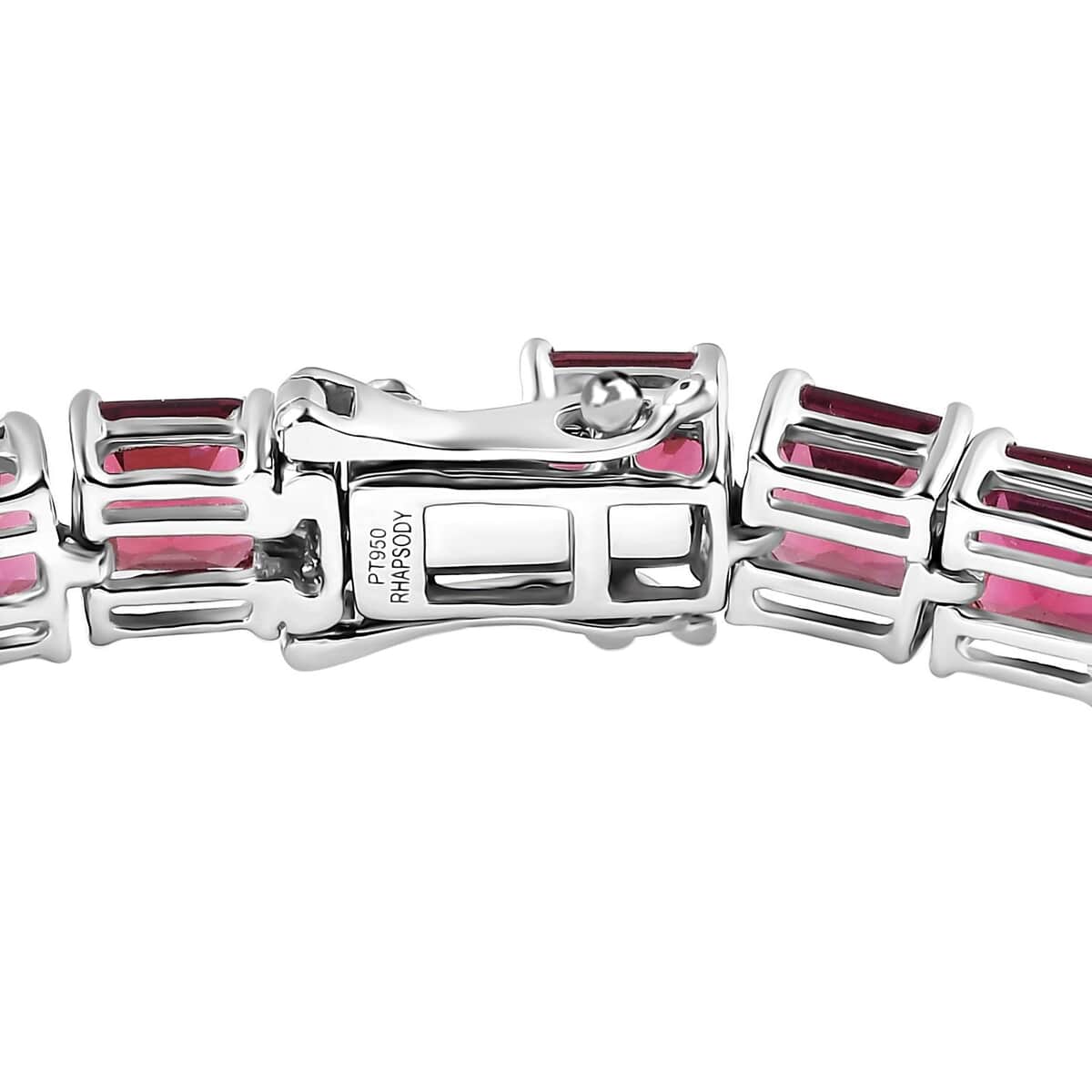 950 Platinum and 18K Gold AAAA Ouro Fino Rubellite Tennis Bracelet (7.25 In) 16.70 Grams 25.35 ctw image number 3