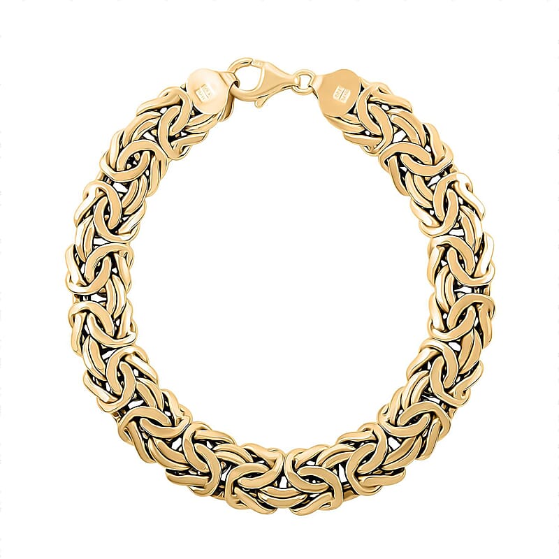 Italian 10K Yellow Gold Byzantine Chain Bracelet (7.50 In) 11.10 Grams
