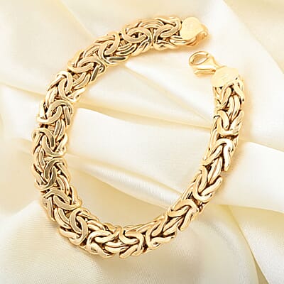 Italian 10K Yellow Gold Byzantine Chain Bracelet (7.50 In) 11.10 Grams