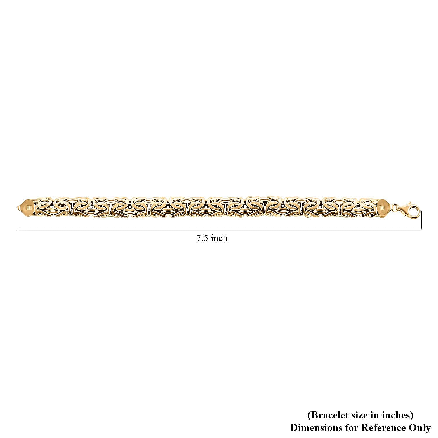 Italian 10K Yellow Gold Byzantine Chain Bracelet (7.50 In) 11.10 Grams