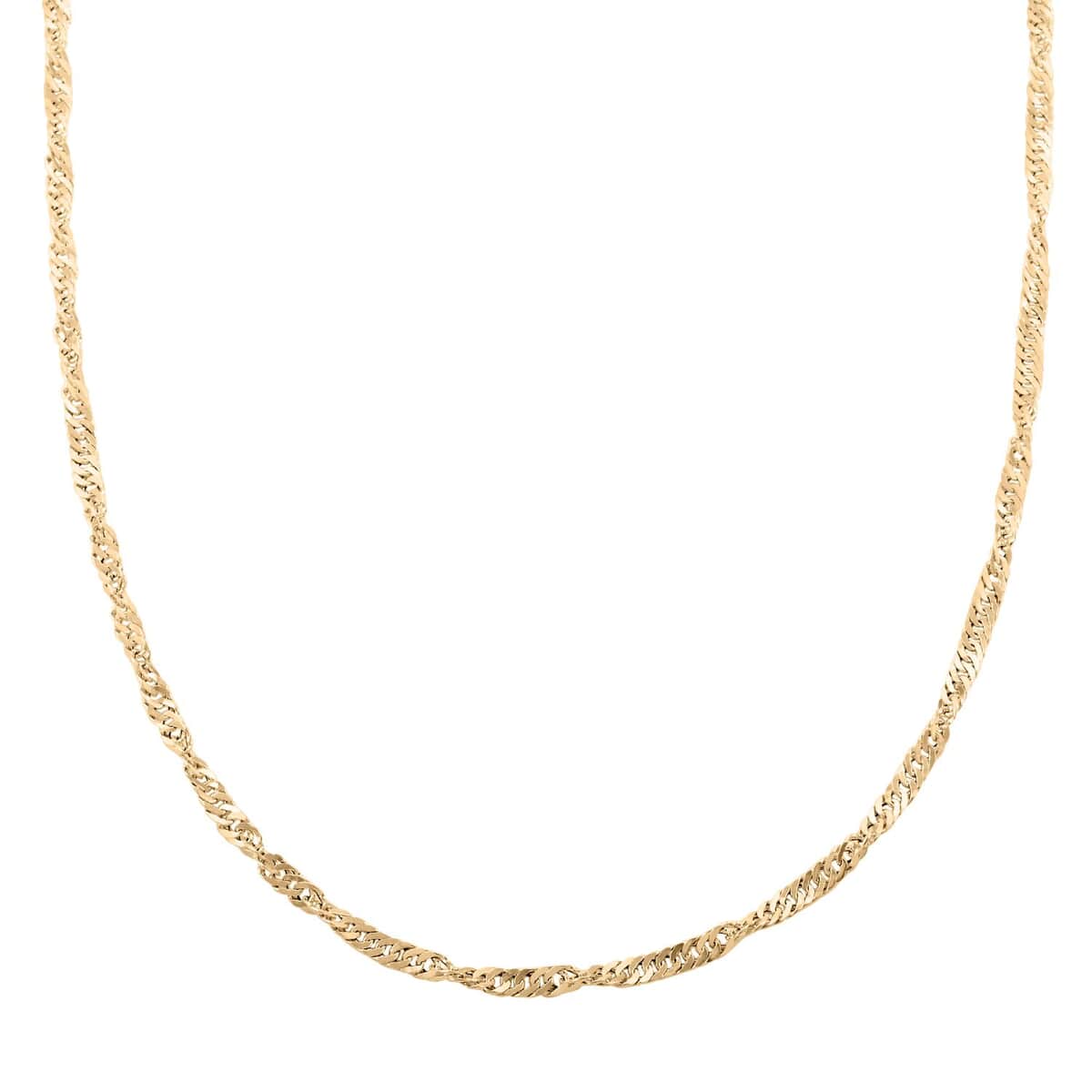 Bella Singapore Italian 10K Yellow Gold Chain Necklace 22 Inches 2.89 Grams image number 0