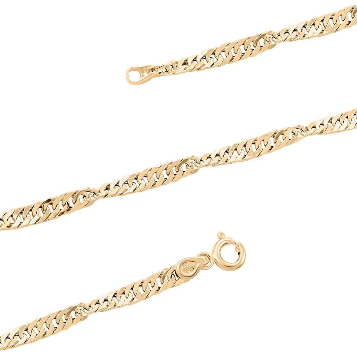 Bella Singapore Italian 10K Yellow Gold Chain Necklace 22 Inches 2.89 Grams image number 2