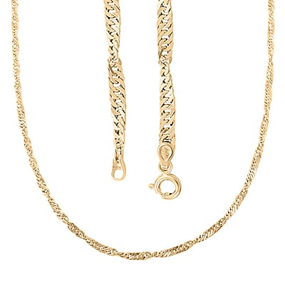 Bella Singapore Italian 10K Yellow Gold Chain Necklace 22 Inches 2.89 Grams