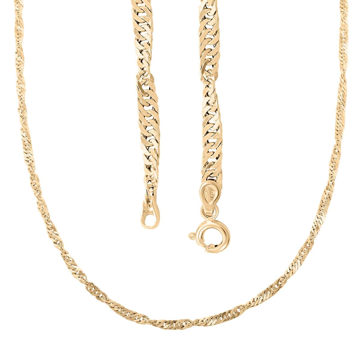 Bella Singapore Italian 10K Yellow Gold Chain Necklace 22 Inches 2.89 Grams image number 3