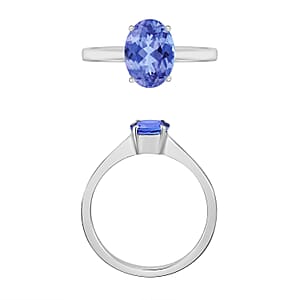 Tanzanite 1.35 ctw Solitaire Ring in Platinum Over Sterling Silver (Size 10.0) (Del. in 10-12 Days)