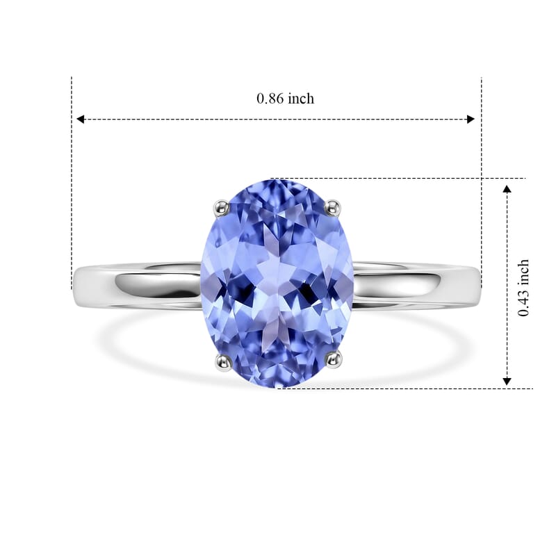 Tanzanite 1.35 ctw Solitaire Ring in Platinum Over Sterling Silver (Size 10.0)