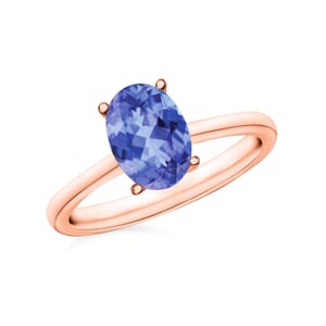 Tanzanite 1.35 ctw Solitaire Ring in Vermeil Rose Gold Over Sterling Silver (Size 10)