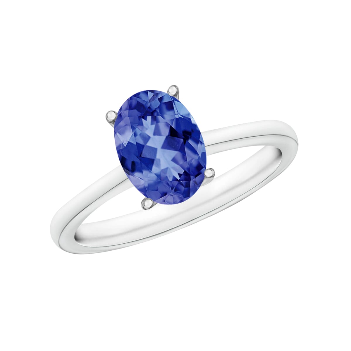 Luxoro Premium Tanzanite 1.35 ctw Solitaire Ring in 14K White Gold (Size 4.0) 4 Grams image number 0