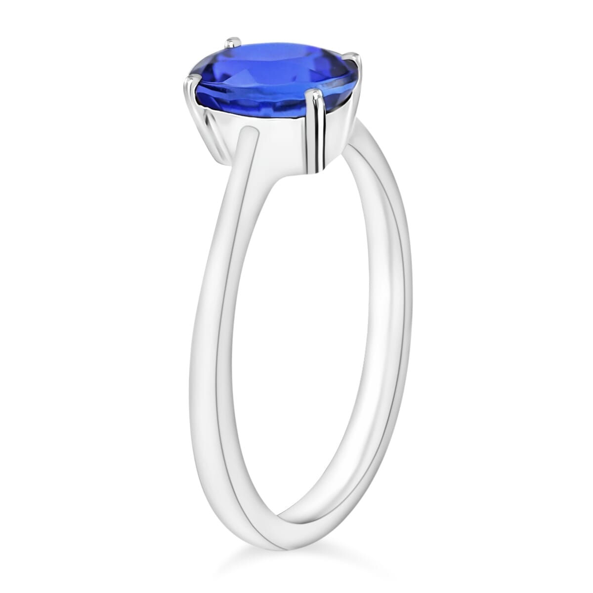 Luxoro Premium Tanzanite 1.35 ctw Solitaire Ring in 14K White Gold (Size 4.0) 4 Grams image number 2
