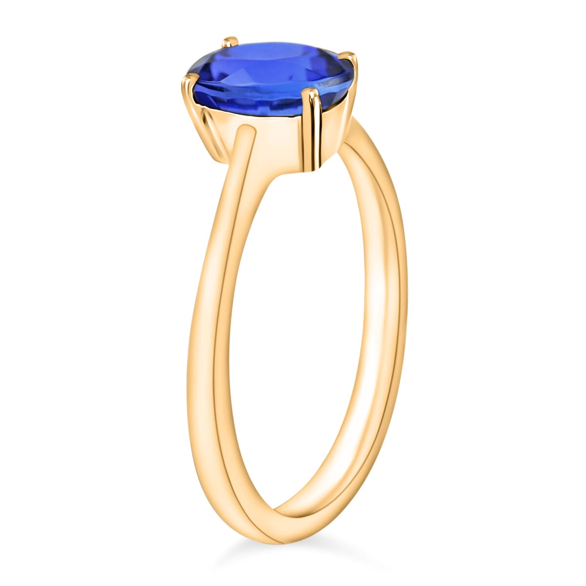 Luxoro Premium Tanzanite 1.35 ctw Solitaire Ring in 14K Yellow Gold (Size 8.0) 4 Grams image number 2