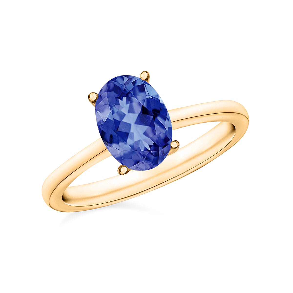 Luxoro Premium Tanzanite 1.35 ctw Solitaire Ring in 14K Yellow Gold (Size 8.5) 4 Grams (Del. in 10-12 Days) image number 0