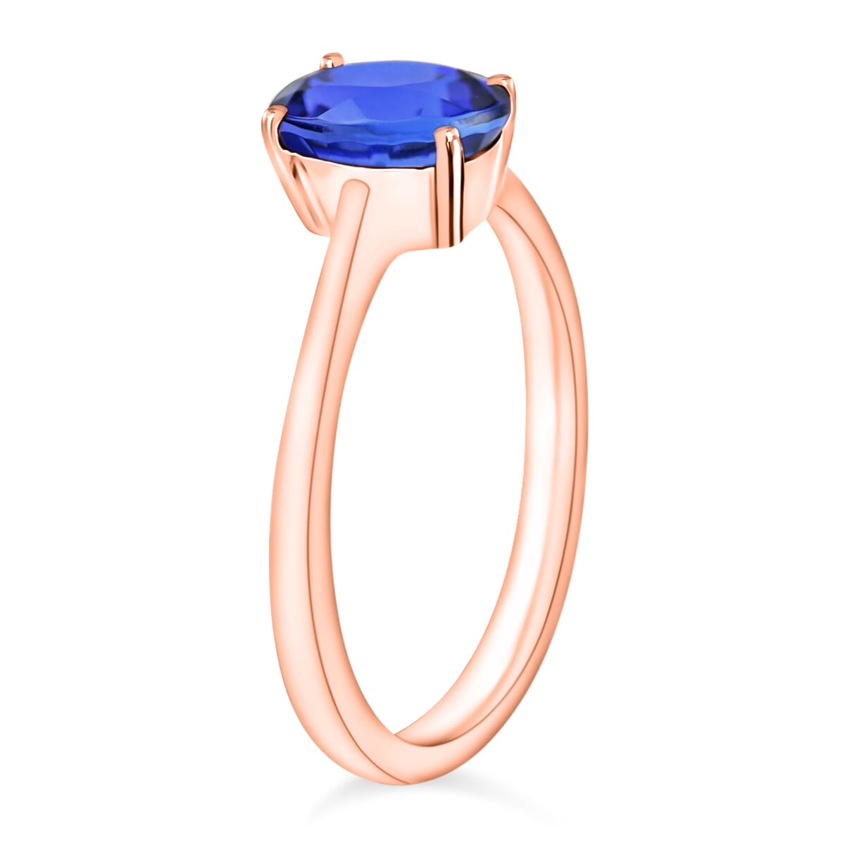 Luxoro Premium Tanzanite 1.35 ctw Solitaire Ring in 14K Rose Gold (Size 7.0) 4 Grams image number 2