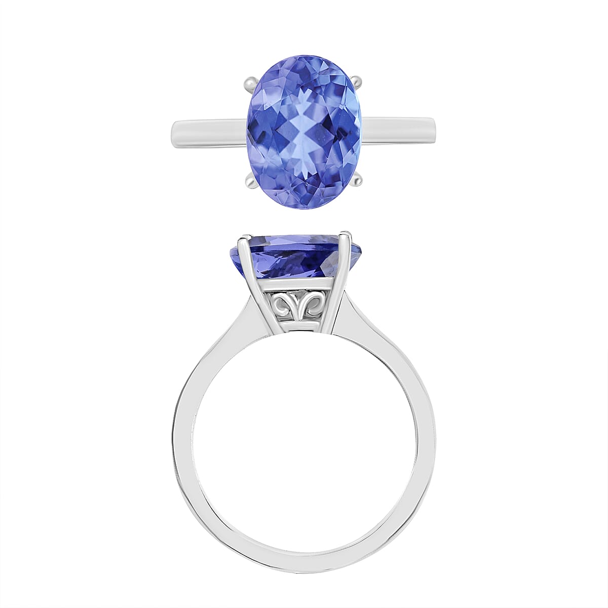 Tanzanite 3.00 ctw Solitaire Ring in Platinum Over Sterling Silver (Size 5.5) (Del. in 10-12 Days) image number 3