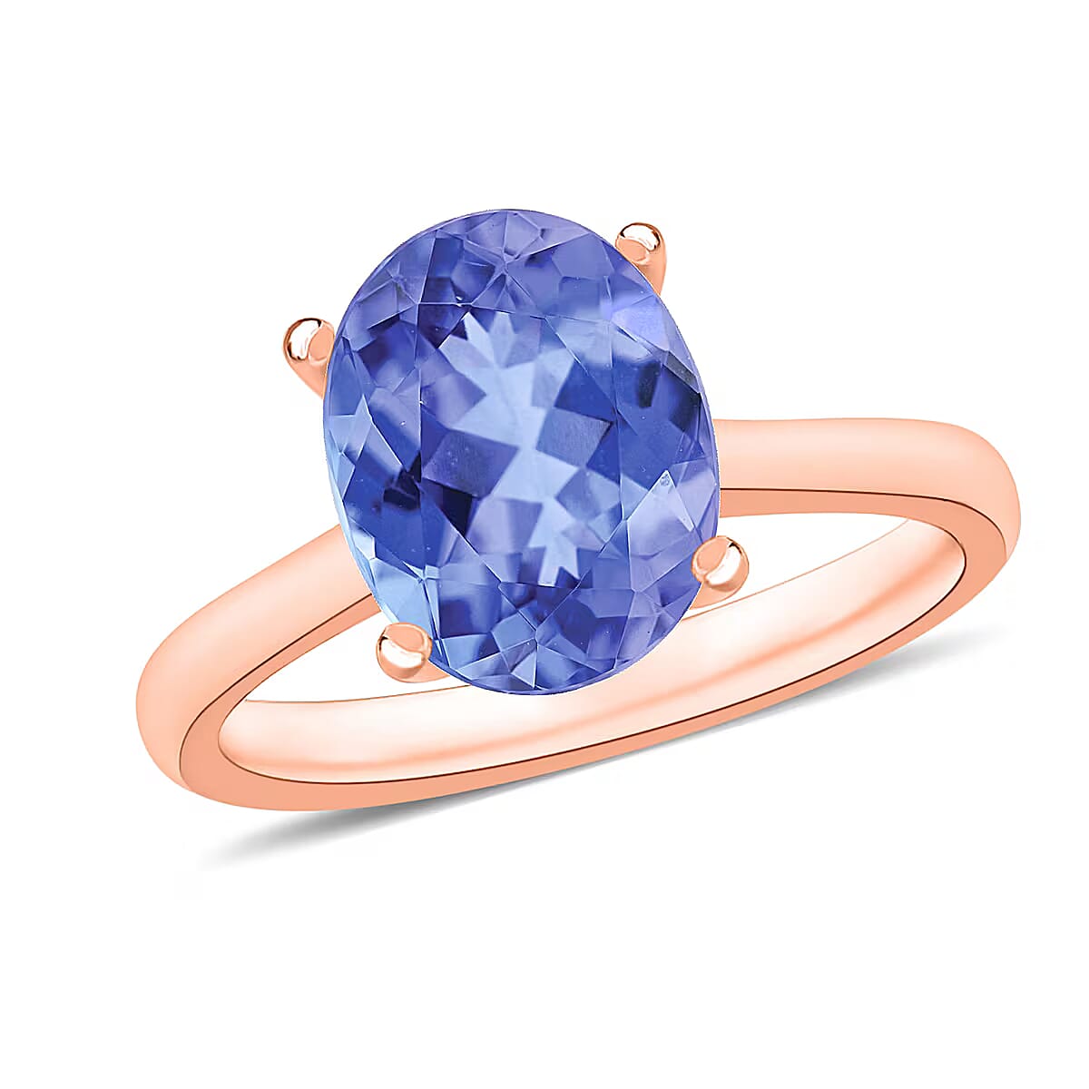 Tanzanite 3.00 ctw Solitaire Ring in Vermeil Rose Gold Over Sterling Silver (Size 11.0) (Del. in 10-12 Days) image number 0