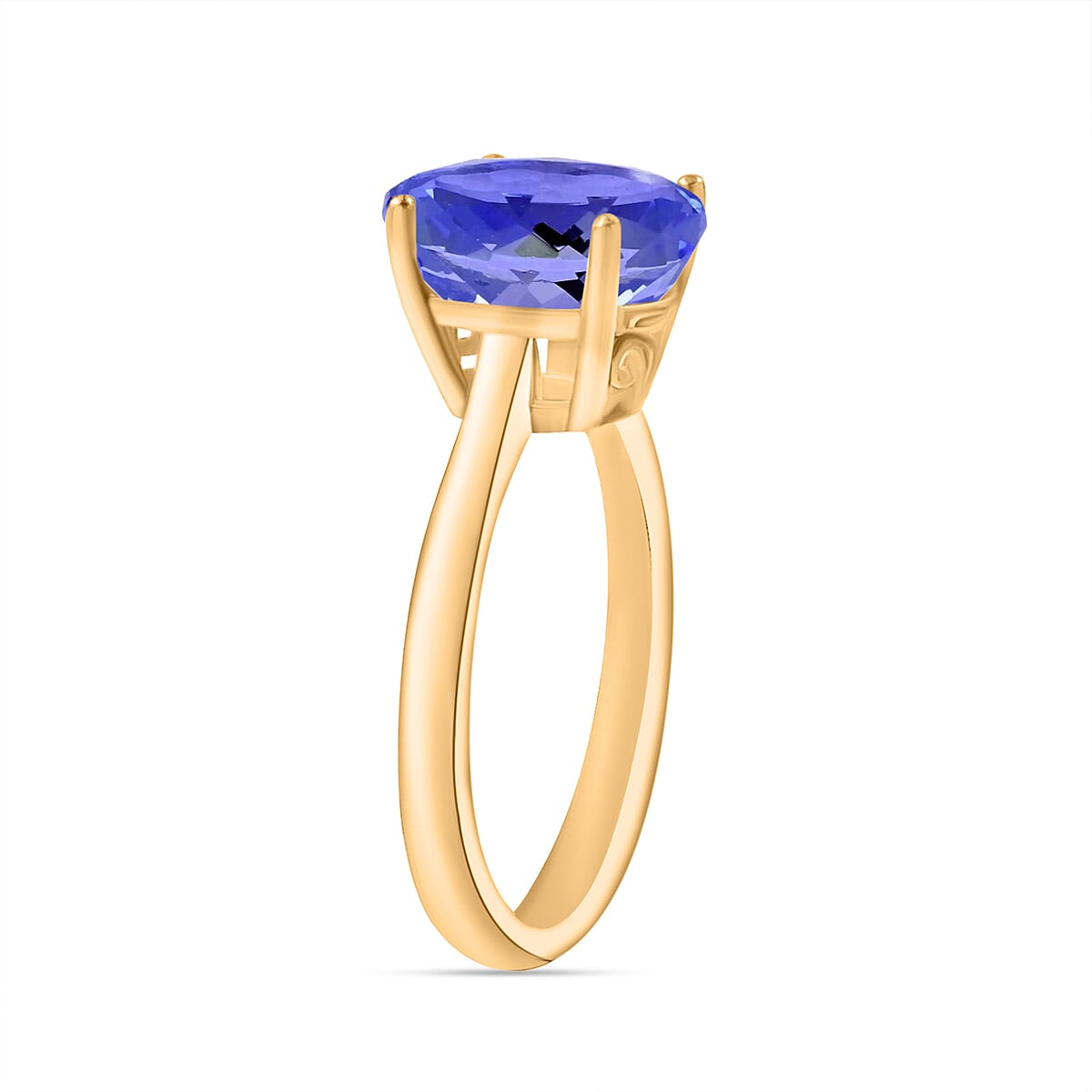 Luxoro Premium Tanzanite 3.00 ctw Solitaire Ring in 14K Yellow Gold (Size 7.0) 4 Grams (Del. in 10-12 Days) image number 2