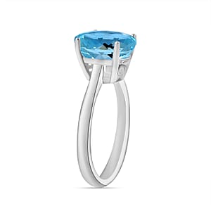 Rhapsody 950 Platinum AAAA Santa Maria Aquamarine Solitaire Ring (Size 10.0) 5.50 Grams 2.60 ctw (Del. in 10-12 Days)