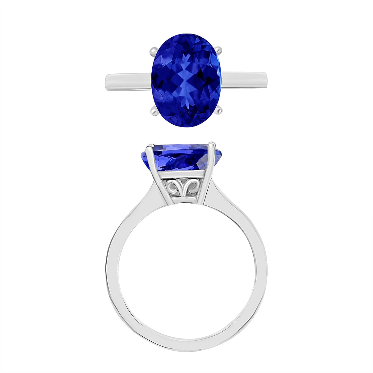 Rhapsody AAAA Tanzanite 3.00 ctw Solitaire Ring in 950 Platinum (Size 7.0) 5.50 Grams (Del. in 10-12 Days) image number 3