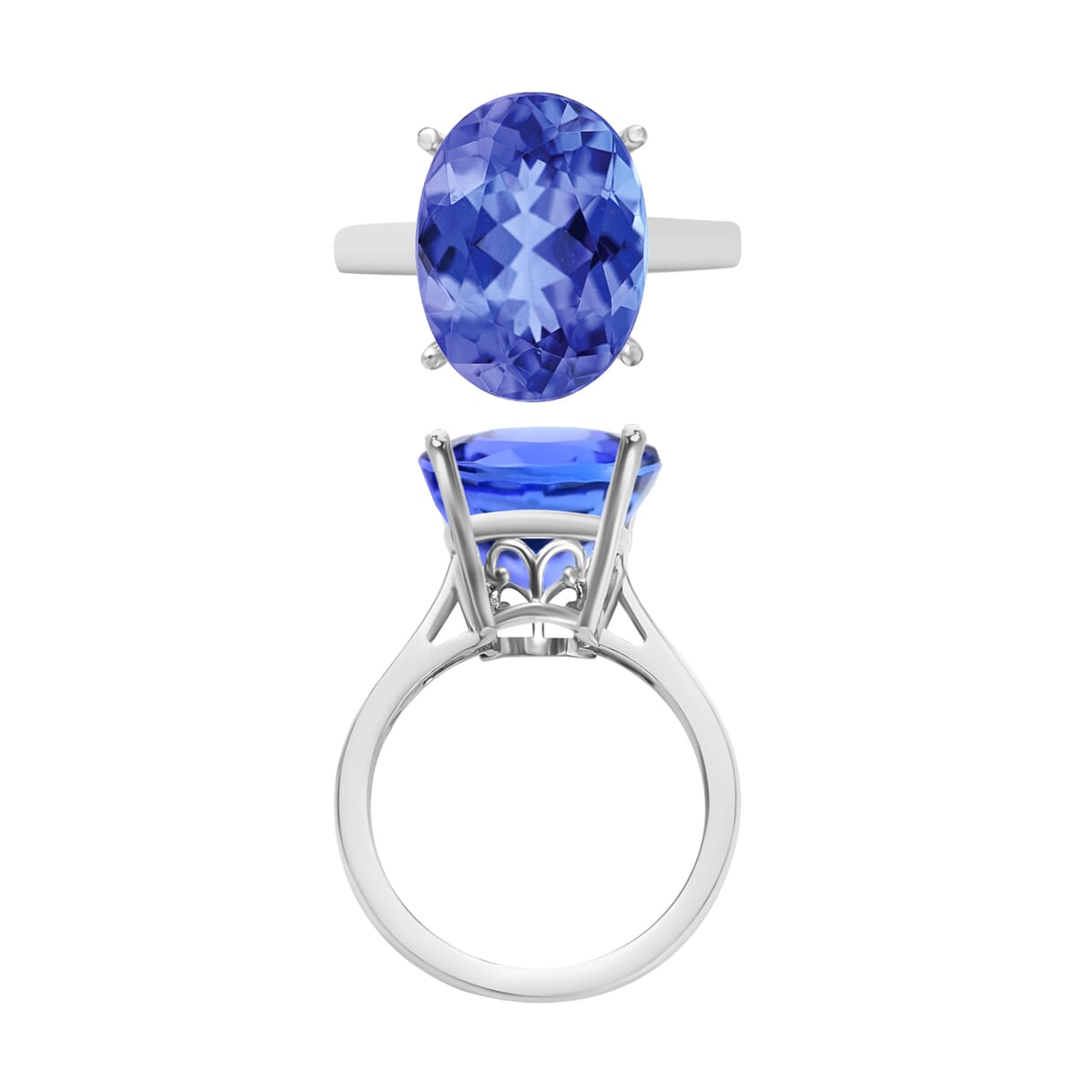 Luxoro 14K White Gold Premium Tanzanite Solitaire Ring (Size 10.0) 4 Grams 5.00 ctw image number 3