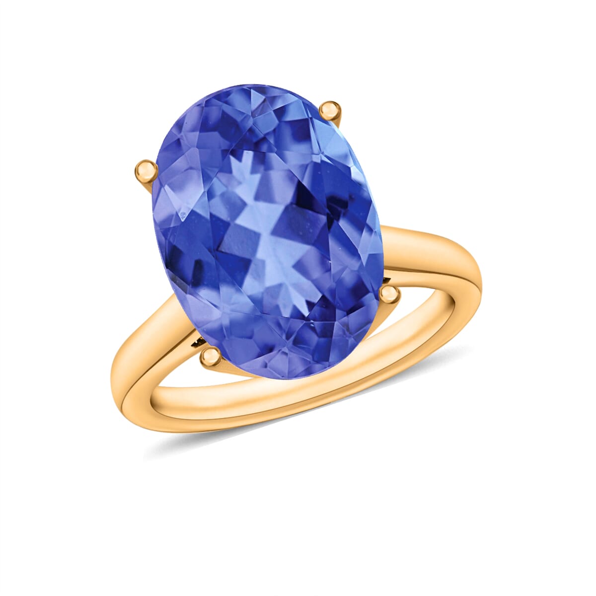 Luxoro 14K Yellow Gold Premium Tanzanite Solitaire Ring (Size 4.0) 4 Grams 5.00 ctw image number 0