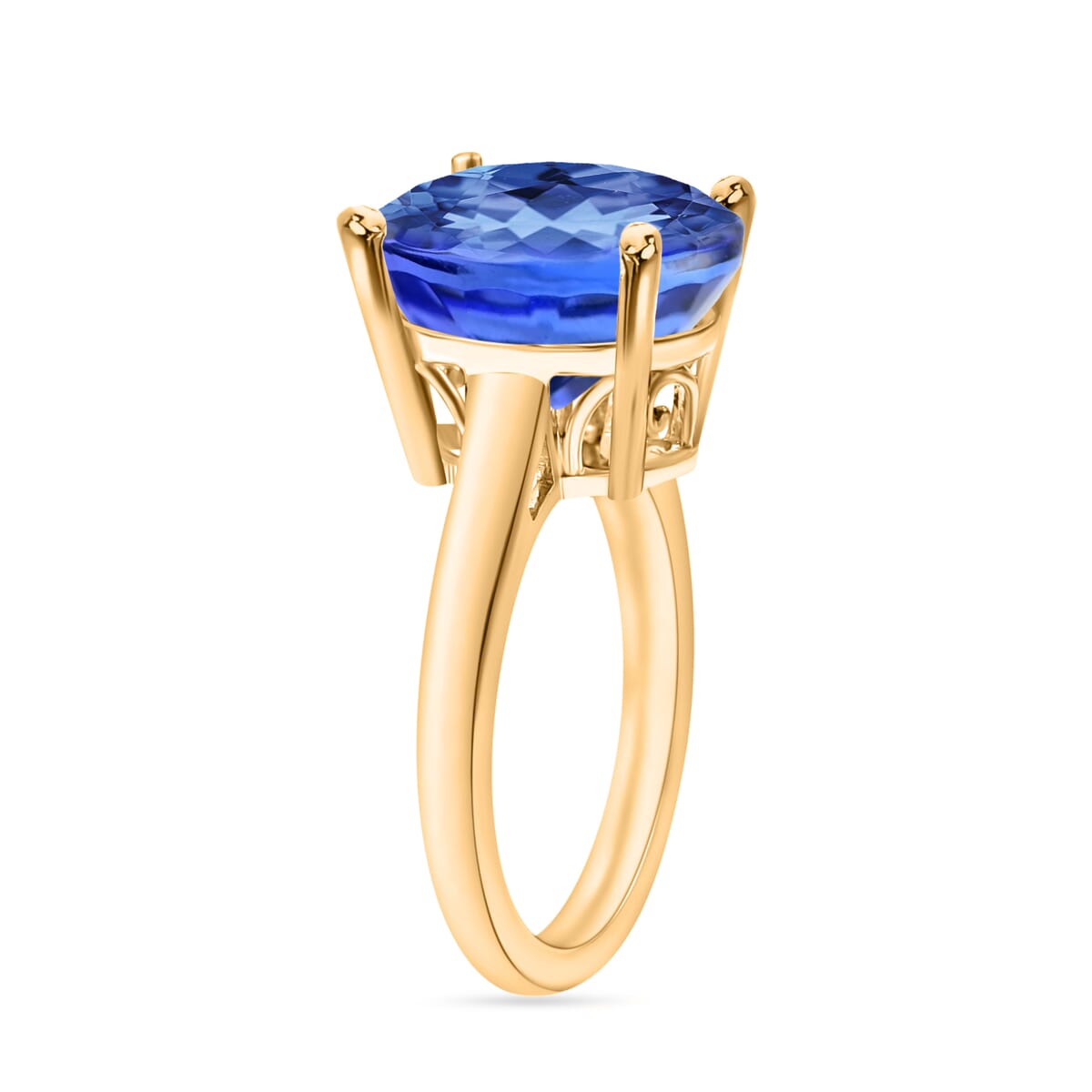 Luxoro 14K Yellow Gold Premium Tanzanite Solitaire Ring (Size 4.0) 4 Grams 5.00 ctw image number 2