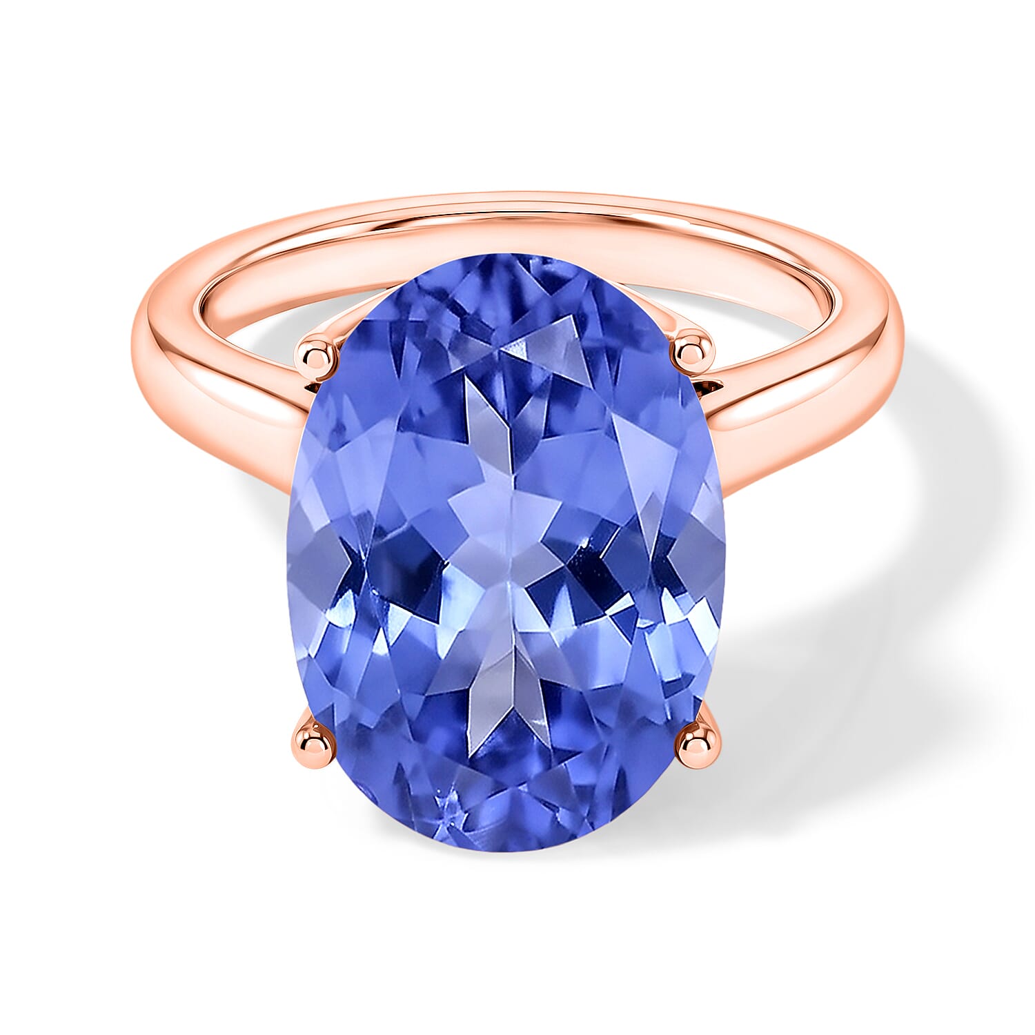 Luxoro Premium Tanzanite 5.00 ctw Solitaire Ring in 14K Rose Gold (Size 11.5) 5.4 Grams