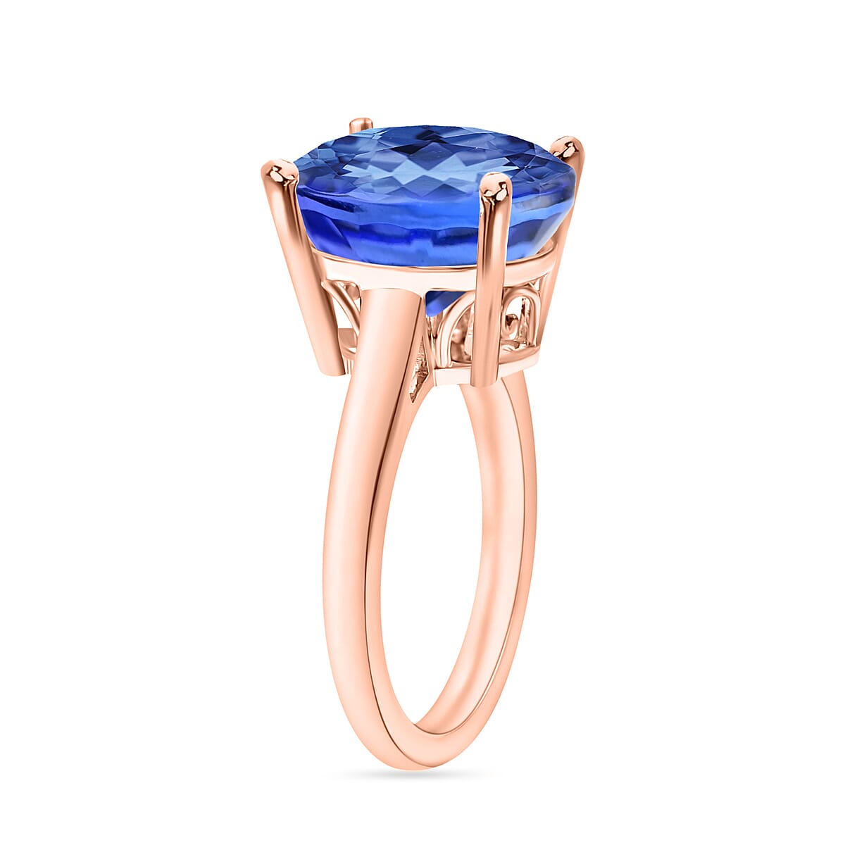 Luxoro Premium Tanzanite 5.00 ctw Solitaire Ring in 14K Rose Gold (Size 4.5) 4 Grams (Del. in 10-12 Days) image number 2