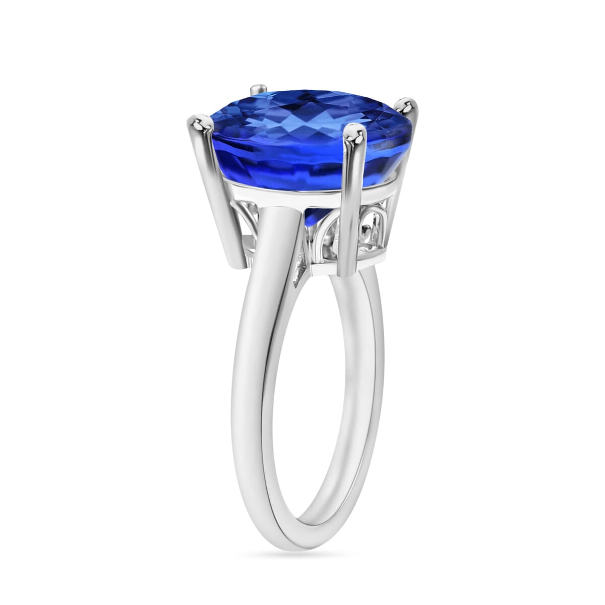 Rhapsody 950 Platinum AAAA Tanzanite Solitaire Ring (Size 7.0) 5.50 Grams 5.00 ctw image number 2