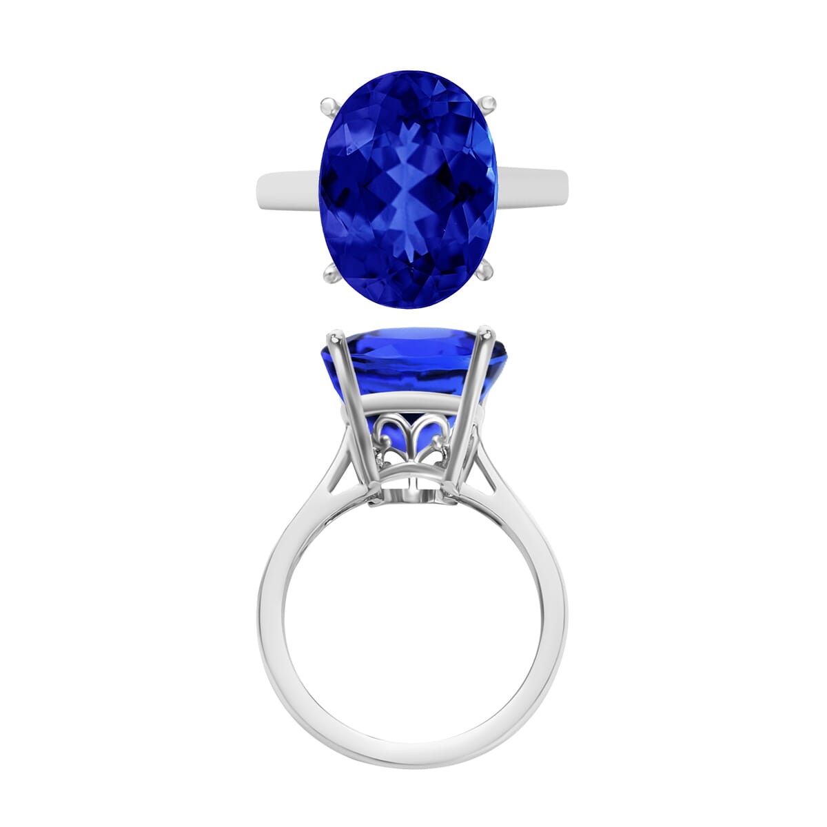 Rhapsody 950 Platinum AAAA Tanzanite Solitaire Ring (Size 7.0) 5.50 Grams 5.00 ctw image number 3