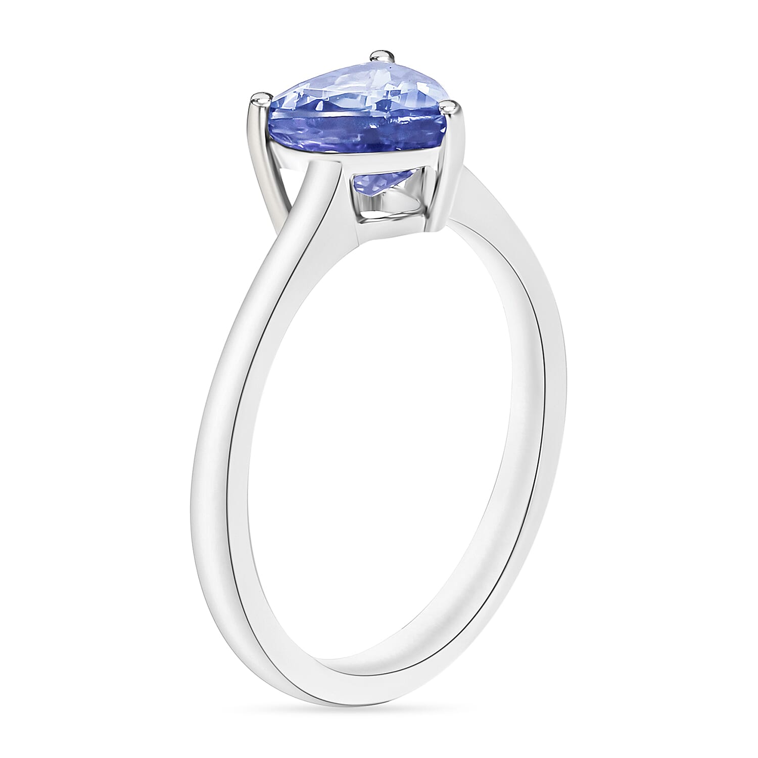 Tanzanite 1.50 ctw Solitaire Ring in Platinum Over Sterling Silver (Size 11.0)