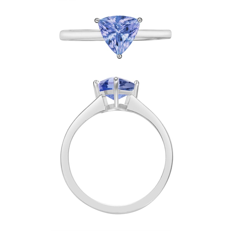 Tanzanite 1.50 ctw Solitaire Ring in Platinum Over Sterling Silver (Size 11.0)