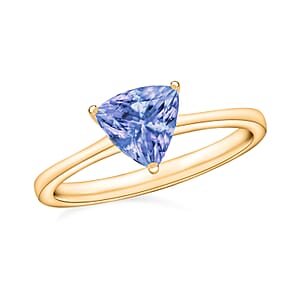 Tanzanite 1.50 ctw Solitaire Ring in Vermeil Yellow Gold Over Sterling Silver (Size 4.5) (Del. in 10-12 Days)