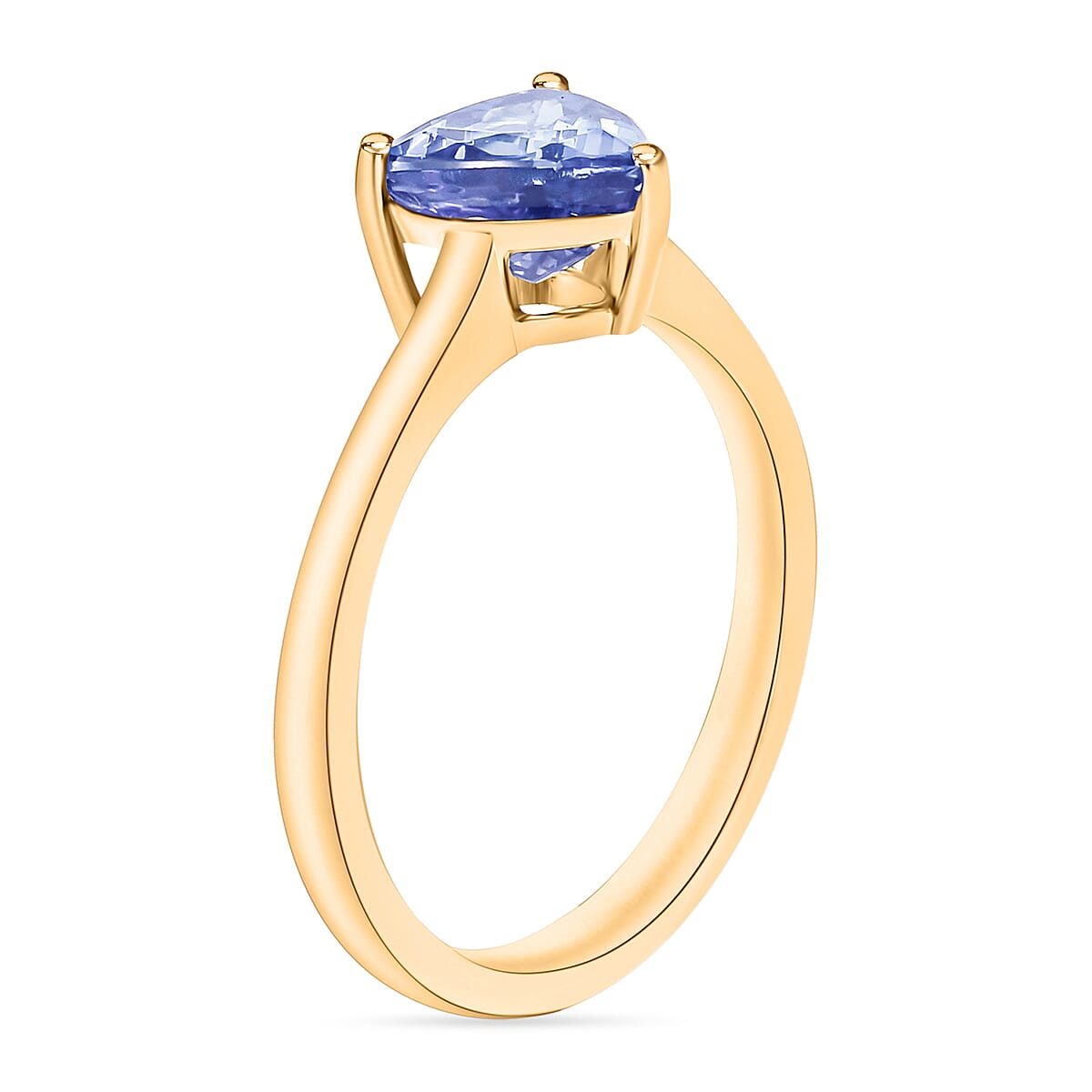 Tanzanite 1.50 ctw Solitaire Ring in Vermeil Yellow Gold Over Sterling Silver (Size 8.0) (Del. in 10-12 Days) image number 2