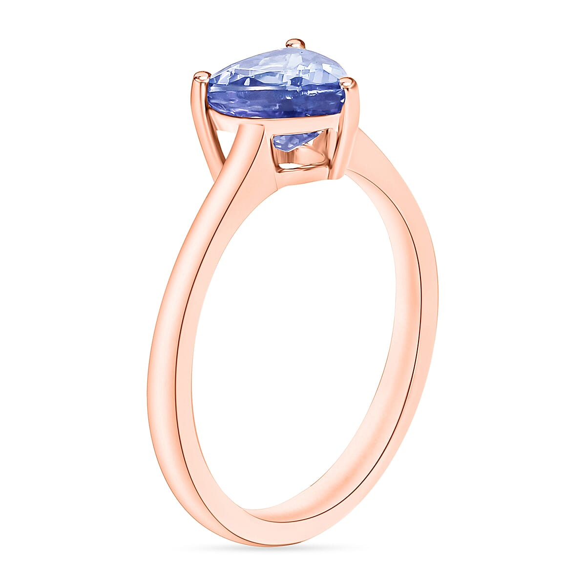 Tanzanite 1.50 ctw Solitaire Ring in Vermeil Rose Gold Over Sterling Silver (Size 10.0) (Del. in 10-12 Days) image number 2