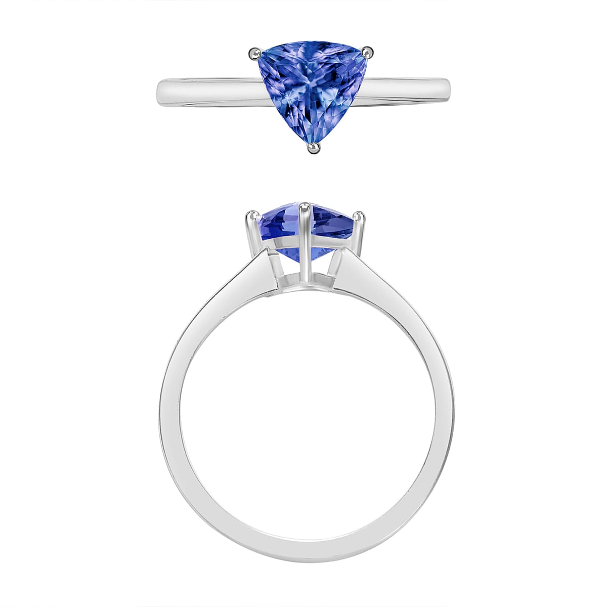 Luxoro Premium Tanzanite 1.50 ctw Solitaire Ring in 14K White Gold (Size 9.5) 4 Grams (Del. in 10-12 Days) image number 3