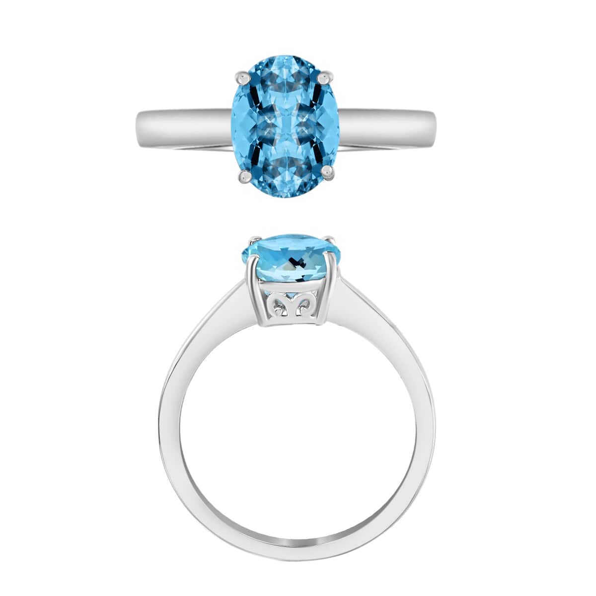 Rhapsody 950 Platinum AAAA Santa Maria Aquamarine Solitaire Ring (Size 10.0) 5.50 Grams 1.80 ctw image number 3